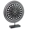 Black Rustic Metal Medallion Figurine
